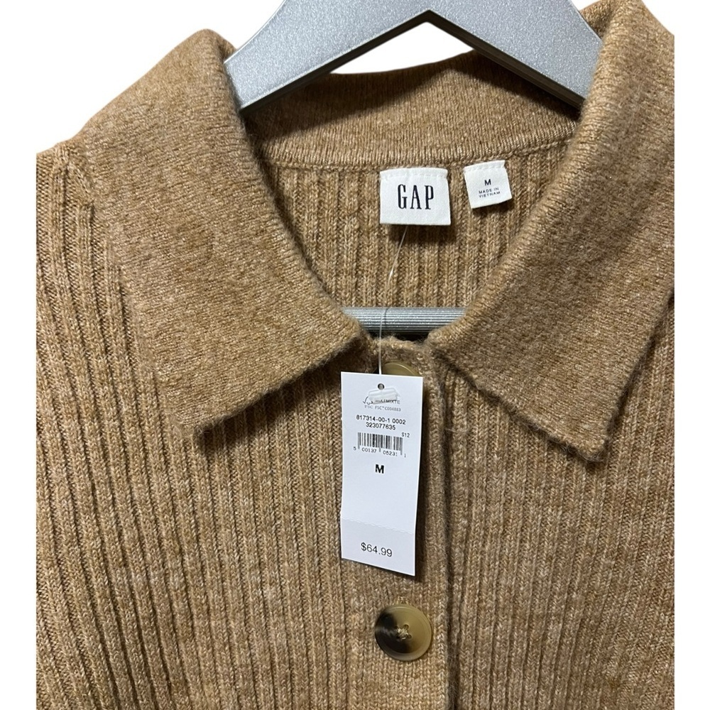 Gap Ribbed Button-Front Cardigan – Medium - Picture 4 of 5